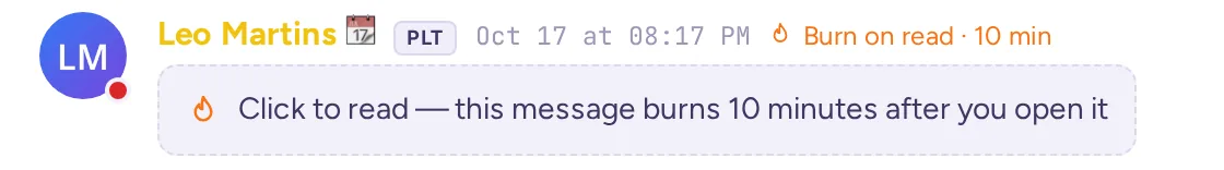 Eine Burn-on-Read-Nachricht