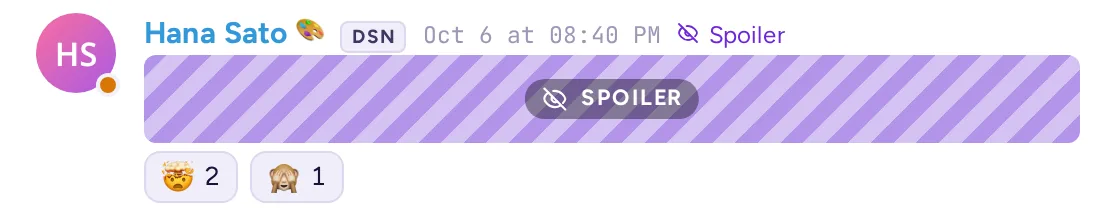 Eine Spoiler-Nachricht